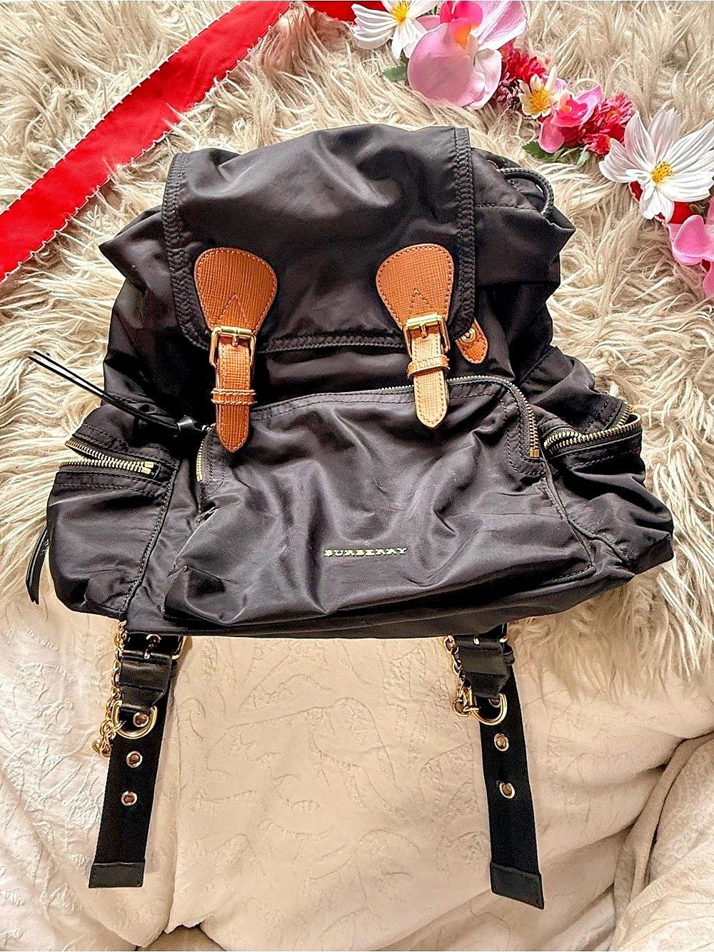 Burberry The Rucksack Nylon Small Backpack Black